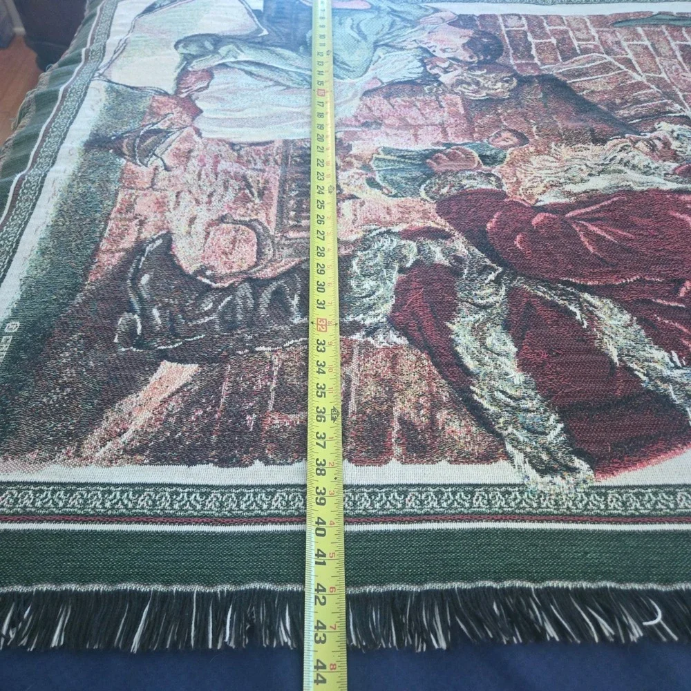 Goodwin‎ Weavers Santa Claus Woven Tapestry Throw Blanket Christmas 44x64 Cotton